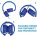 TALK WORKS Corded Headphones for Kids - Over Ear Headphones for Home, School, and Gaming - Lightweight, Portable, Cushioned Earcups, and Adjustable Headband - Comes in Fun Colors - One Size, Blue