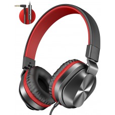 On-Ear Headphones with Microphone, Universal Foldable Wired Headphones for Adults Children Boys Girls Kids, Lightweight Portable Stereo Headphones with 1.5M Tangle-Free Cord for School Home Travel On-Ear Headphones with Microphone, Universal Foldable Wired Headphones for Adults Children Boys Girls Kids, Lightweight Portable Stereo Headphones with 1.5M Tangle-Free Cord for School Home Travel